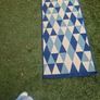 long blue cream runner rug Image 2