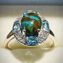 Sterling silver 925 ring with Sierra Nevada Turquoise, Swiss Blue Topaz and Natural Zircon (Sz:S) Image 6