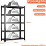 Heavy Duty Metal Shelf 183x90x40 cm with 5 Adjustable Metal Shelf | Garage Shelving Units | Racking for Garage | Storage Shelf for Cellars & Workshops | Load capacity up to 1000 kg | Black Image 8