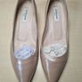 Lk Bennett Saffiano Perla Rose Pale Pink Nude Leather Kitten Wedge Heels Leather Pumps Size Uk 5 Eu 38 Image 3