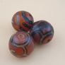 Vintage Lot of 3 Etched Carnelian Agate Unique Pattern Beads Lot Image 6