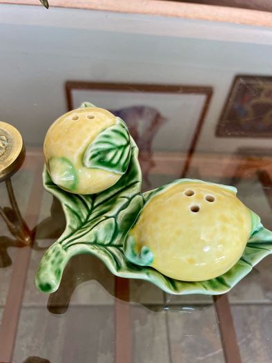 Vintage Collectable Portuguese Lemon Condiment  Shakers Bordallo Pinheiro