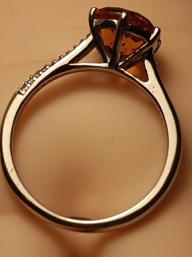 3 carat Natural Brazilian Citrine Solitaire Ring