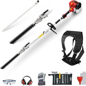 BU-KO 52cc Long Reach Petrol Hedge Trimmer and 75cm Extension Pole, Precision Trimming for Tall Hedges & Bushes, Easy to Use, High Performance, Durable Steel Blade