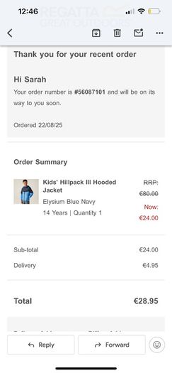 Boys Regatta jacket Age 12