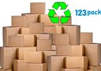 Lot of 4 Heavy duty eco friendly double walled cardboard boxes lot of 4 NEW size 12''x11''x10'' ideal for moving, office, home, storage , shipping, post
