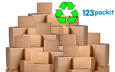 Lot of 4 Heavy duty eco friendly double walled cardboard boxes lot of 4 NEW size 12''x11''x10'' ideal for moving, office, home, storage , shipping, post