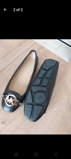 New mk black flat ballet pumps size 4
