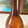 For Collectors Rare Vintage 5 Piece J. Albinana Oleria Spain Etched Amber Decanter With Matching Amber Wine Glasses Set Image 3