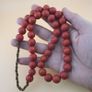 Vintage African Style White Dotted Glass Beads Strands Necklace Image 5