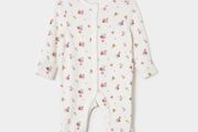 Leigh Tucker floral fleece sleep suit newborn baby girl