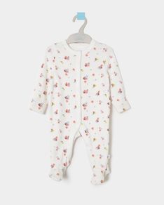 Leigh Tucker floral fleece sleep suit newborn baby girl