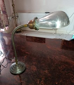 Mid century metal goose neck lamp