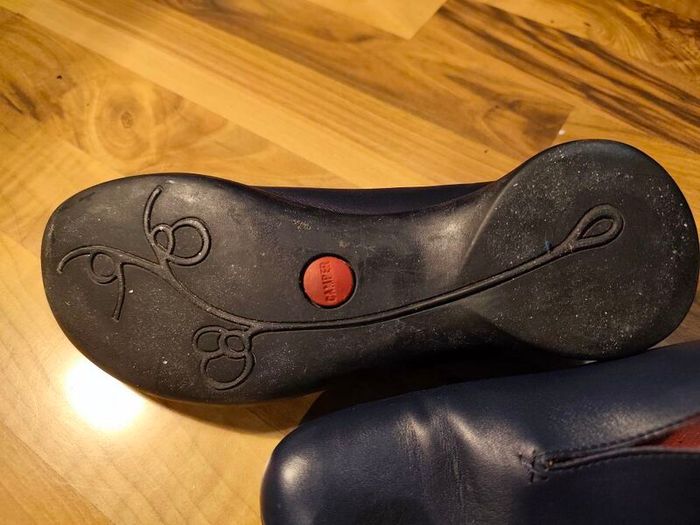 Camper Navy Leather Ballerina Flats Size 40