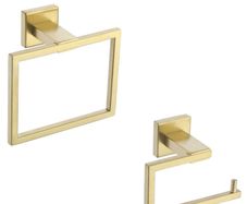 Toilet roll holder and towel ring set