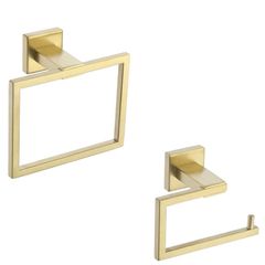 Toilet roll holder and towel ring set