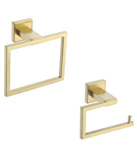 Toilet roll holder and towel ring set