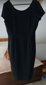 NEXT black below knee dress with covered black buttons down the back