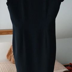 NEXT black below knee dress with covered black buttons down the back