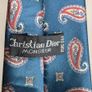 Christian Dior Monsieur Tie Blue Paisley Silk Vintage Designer Mens Necktie Image 9
