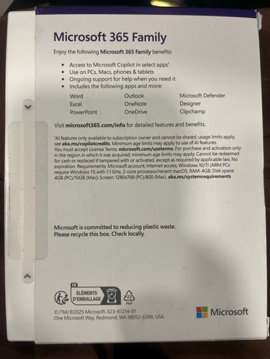 Microsoft 365 Family 12 Month Subscription Up To 6 People Unused