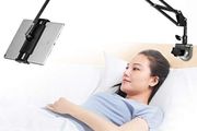 Tablet Stand Adjustable,Foldable Tablet Stand for Bed, Aluminum Universal Flexible Tablet Holder with 360 Degree Rotation for iPad/iPhoneX/iPad Pro/N-Switch,or Other 4.5 12.9 Inches Devices (Black)