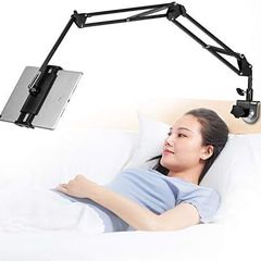 Tablet Stand Adjustable,Foldable Tablet Stand for Bed, Aluminum Universal Flexible Tablet Holder with 360 Degree Rotation for iPad/iPhoneX/iPad Pro/N-Switch,or Other 4.5 12.9 Inches Devices (Black)