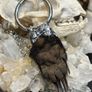 1 Soldered Flashy Blue Labradorite Crystal with Mummified Badger Paw Pendant Talisman Witchy Spiritual Amulet Image 4