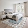 120 x 180 cm Non-Shedding Print Floor Carpet Machine Washable Rugs for Living Room Non Slip Traditional Boho Floor Carpet Rugs for Bedroom Dining Room, Vintage Teal Image 2