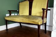 Vintage Wooden 2 Seater Settee / Hall Bench