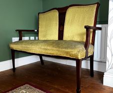 Vintage Wooden 2 Seater Settee / Hall Bench