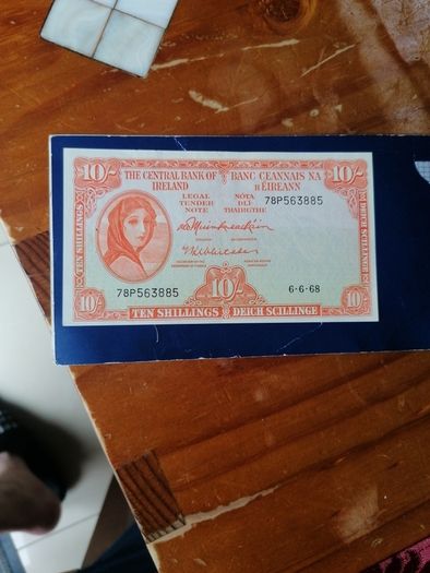 1968 Irish Ten Shillings Banknote
