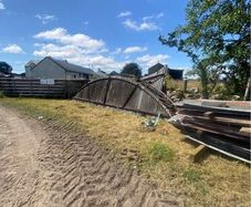 24 foot hay shed & 20 lean to - trusses & sheeting