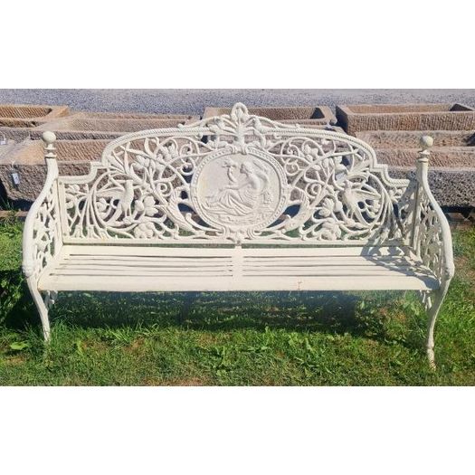 Bench Large White Cast Iron Lady Bench CH-R-S126-W