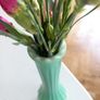 Mini glass vase light green vintage flowers table small Image 3