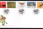 1995 Great Britain Christmas (Christmas Robins) Commemorative Stamps Royal Mail Addressed First Day Cover (FDC)