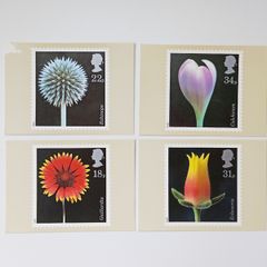 Vintage Royal Mail Stamp postcards flowers 20th January 1987  4 postcards