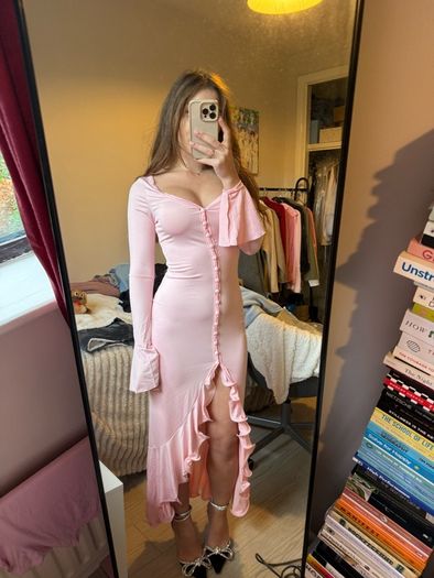 Pink midi dress