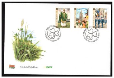 2003 Ireland 2003 Ireland St Patrick's Day (41c St. Patrick, 50c Cathedral & 57c Parade) Commemorative Stamp Set An Post First Day Cover (FDC)