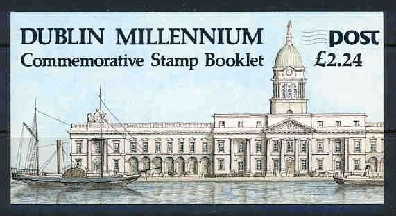 1988 Ireland Dublin Millennium Stamp Booklet Mint Never Hinged (MNH). Hibernian HB28.