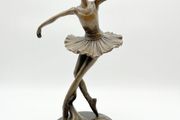 Ballerina - Patinated Bronze, Marble (Signed)