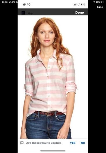 shirt bnwt Gap 100% cotton pink & white striped shirt size medium
