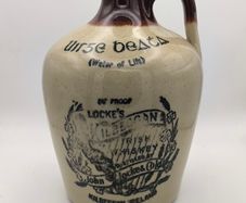 Vintage 1950s Locke's Kilbeggan Irish Whiskey Stoneware Flagon