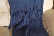 Shawl, broad &amp; fluffy, in blue, never used