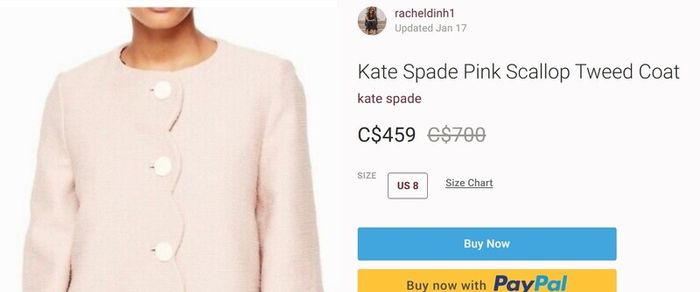 V by VERY pink scallop trim jacket Sz 14 - Bnwt Rrp 60