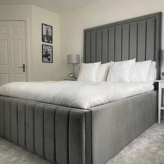 Brand New  Double Frame Beds Available With Optional Ottoman Storage & Tufted Memory Foam Mattresses