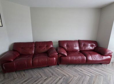 3 + 2 seater leather couch