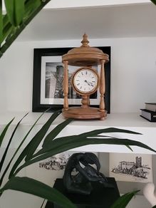 antique nautical wooden quartz clock
