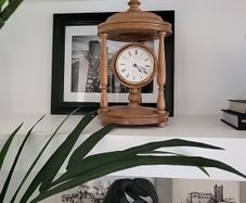 antique nautical wooden quartz clock