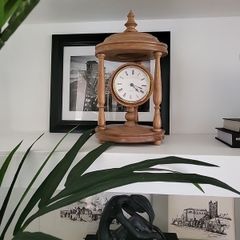 antique nautical wooden quartz clock